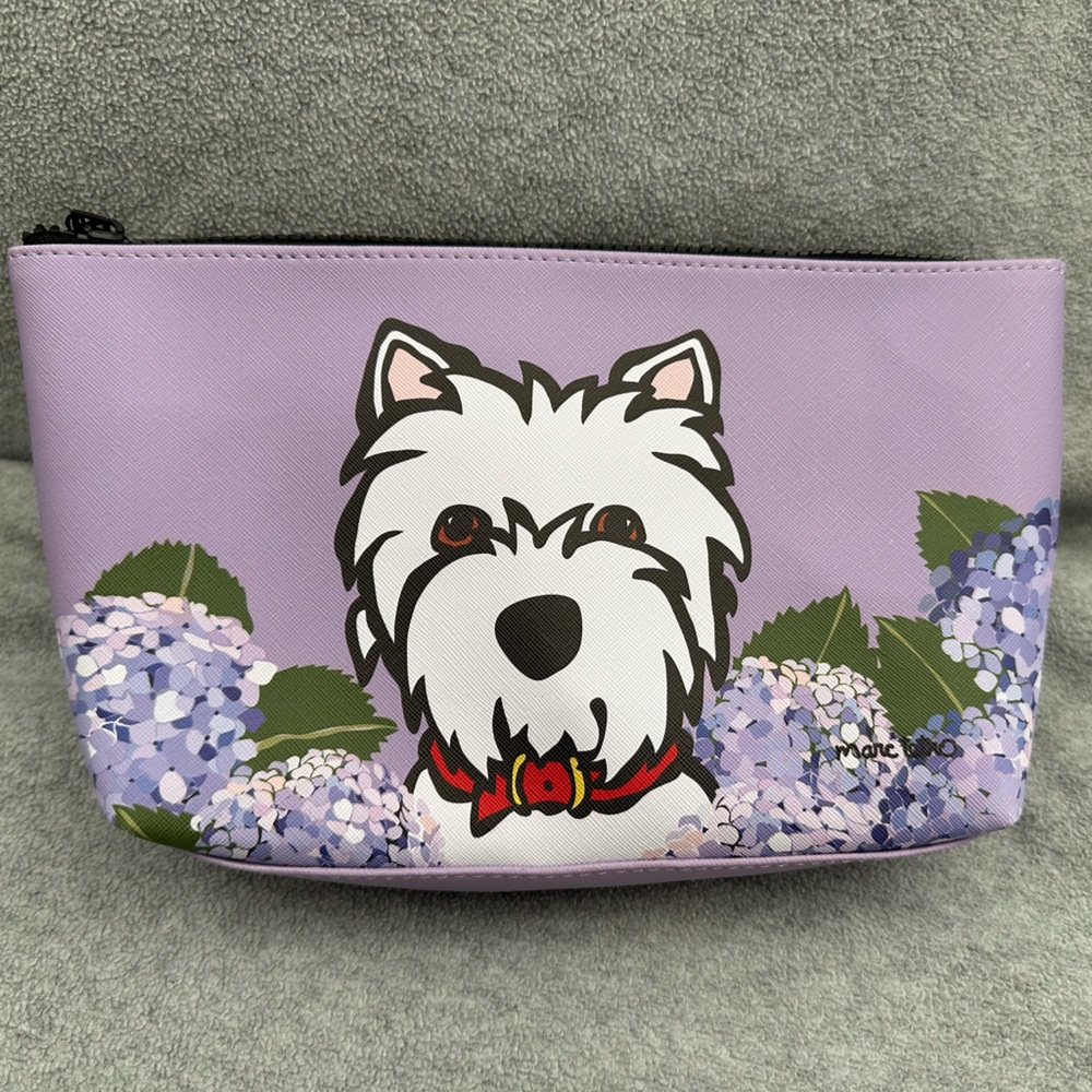 Purple Dog Print Pouch
